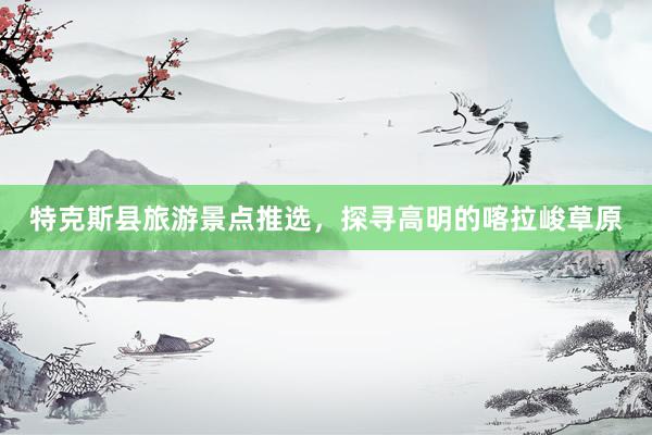 特克斯县旅游景点推选，探寻高明的喀拉峻草原